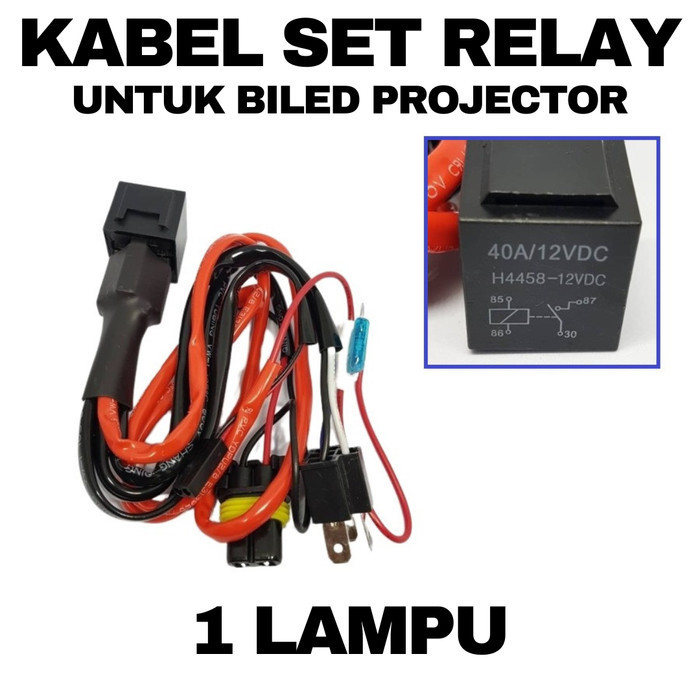 Kabel Set Relay BILED Super Lampu Projector BILED Projie HID LED Motor