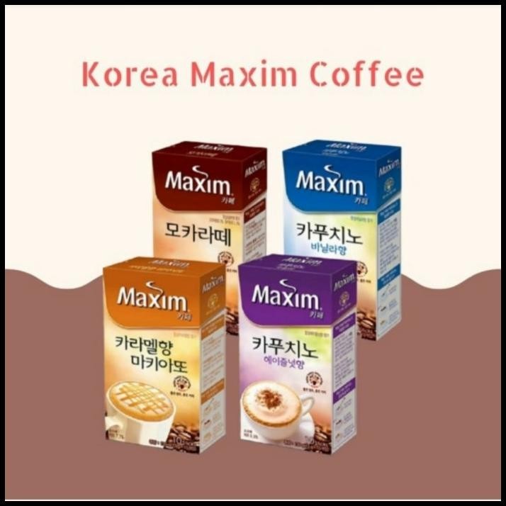 

Maxim Coffee Kopi Korea Hazelnut Mocha Vanila Macchiato Import 130G