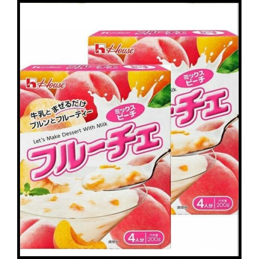 

House Foods Fruche Mix Peach And Ichigo Strawberry Impor Jepang Enak