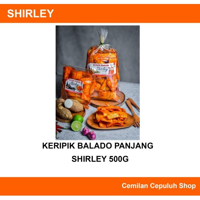 

BERMUTU keripik balado shirley sanjay asli padang 500g "panjang