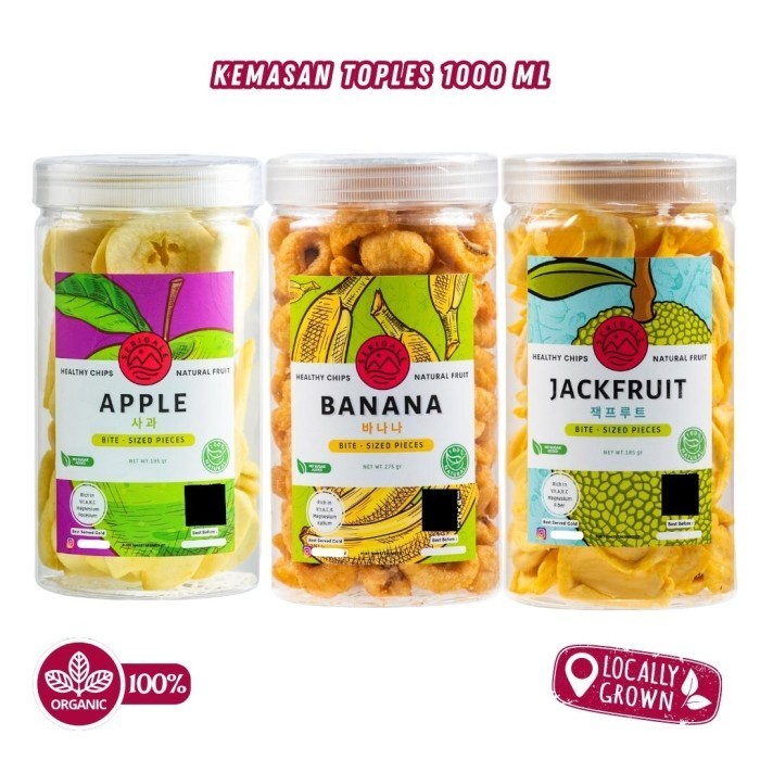 

DISKON [COD] KERIPIK BUAH SEHAT I NATURAL HEALTHY FRUIT CHIPS I KEMASAN 850ML