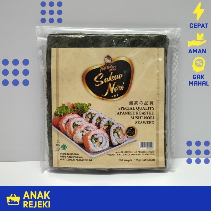 

STOK TERBATAS Sushi Nori Sakao Seaweed Special Grade 50 Sheet Lembar Rumput Laut