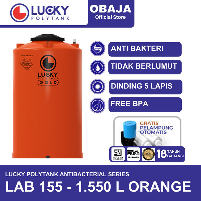 Lucky Polytank Toren / Tandon Air LAB 155 Lucky Polytank Orange