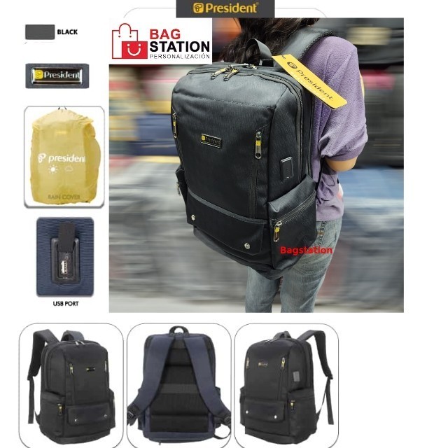 BACKPACK PRESIDENT USB ORIGINAL RANSEL LAPTOP PRESIDENT TAS PUNGGUNG