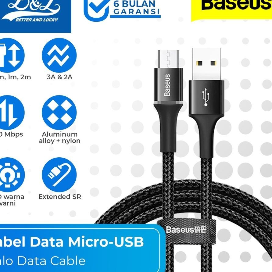Baseus Kabel Data Cro-Usb Breathing Color Led Halo Data Cable