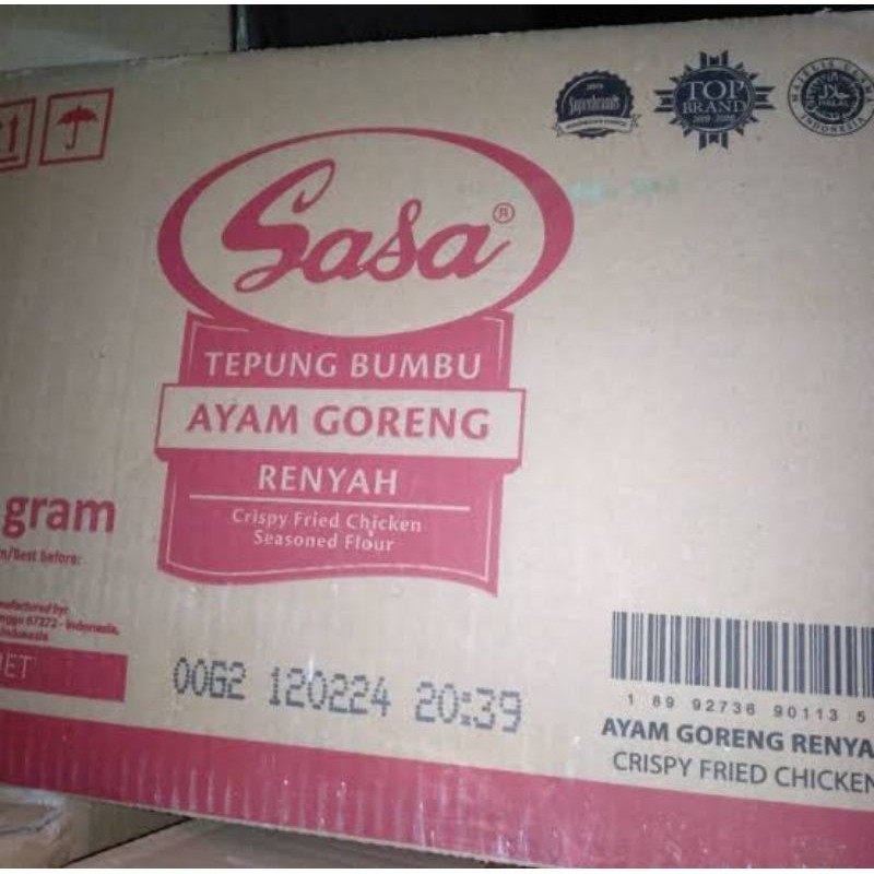 

Tepung Sasa Ayam Goreng Isi 12Pcs x 900Gr Khusus Cargo Dan Expedisi
