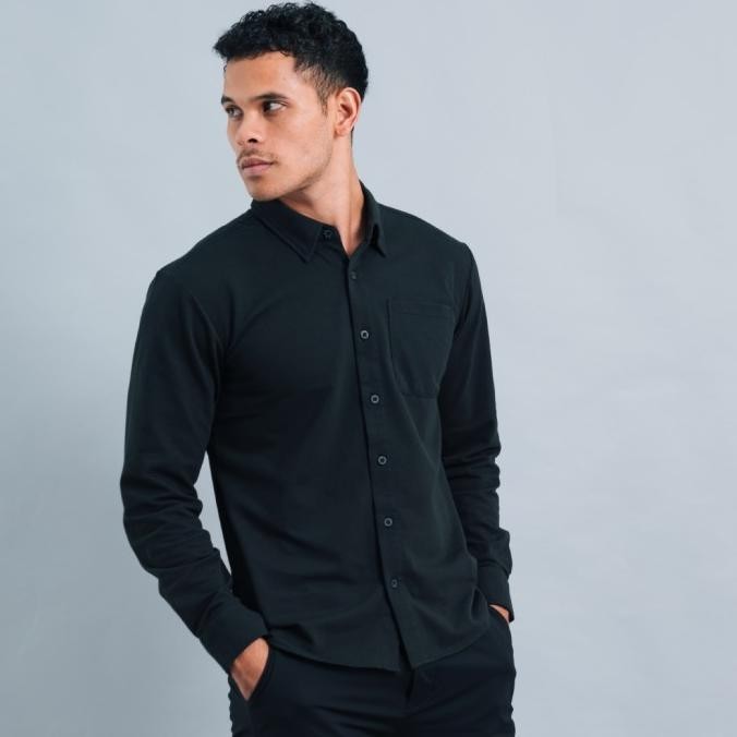 Kemeja Pria Lengan Panjang Polos Slimfit - Atalon Active Dress Shirt