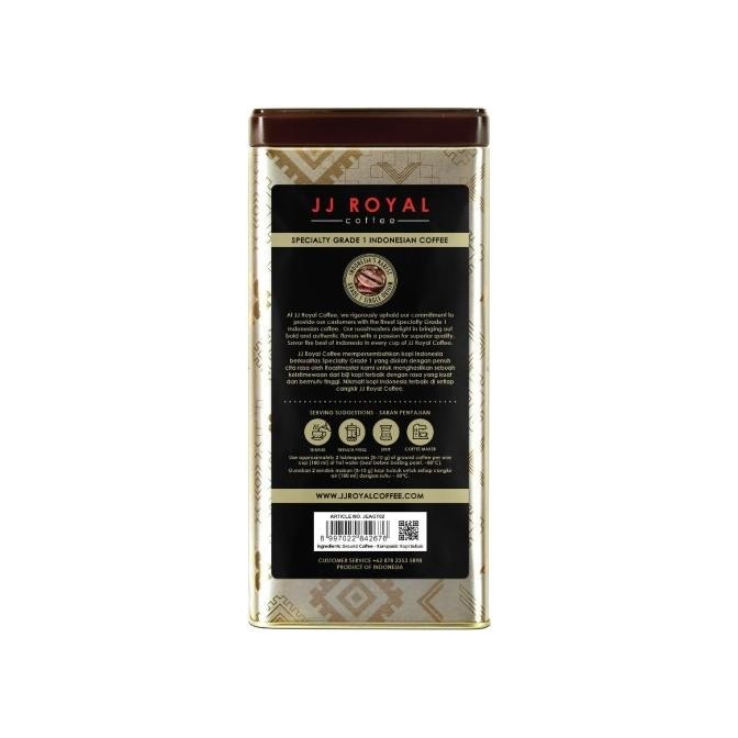 

Jj Royal Coffee Java Estate Arabica Ground (Kopi Bubuk) 200Gr Tin