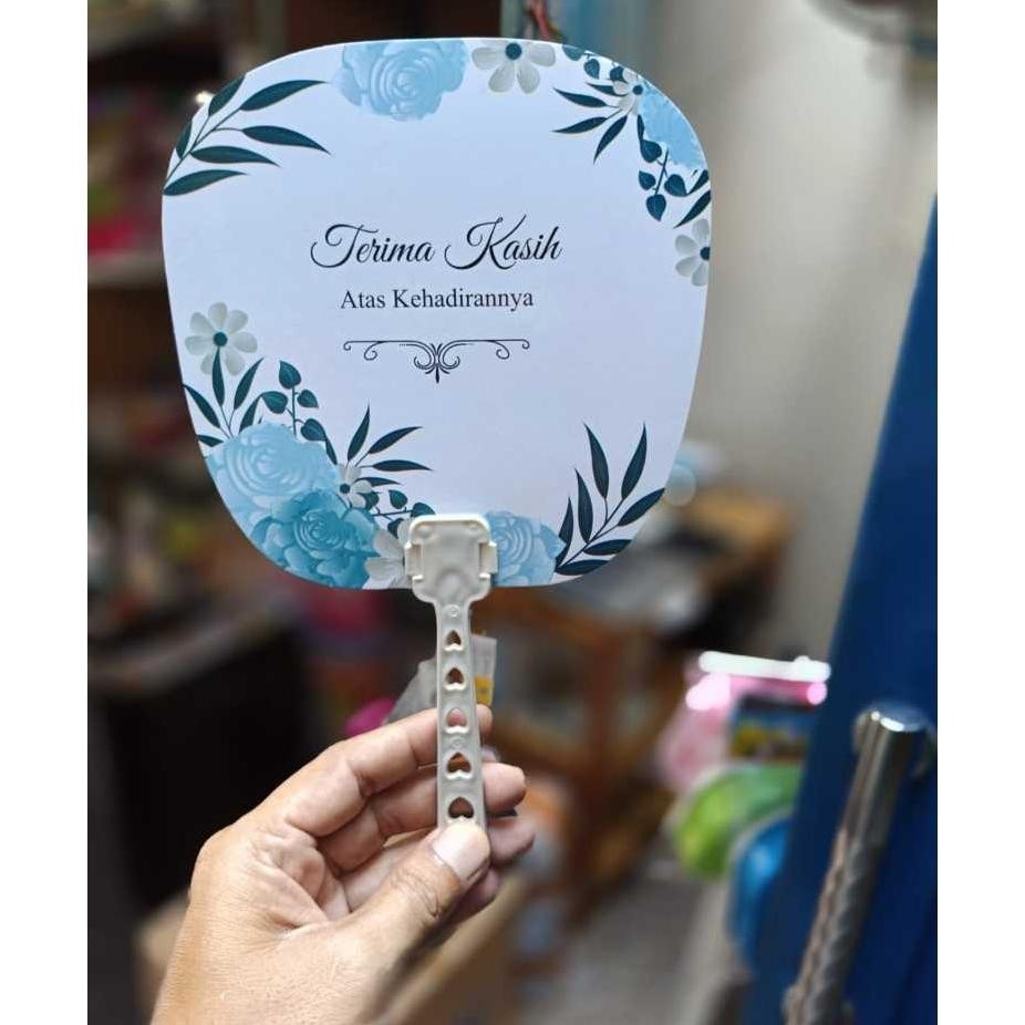 Souvenir Pernikahan Kipas Shabby Sablon Nama Isi 50 Pcs