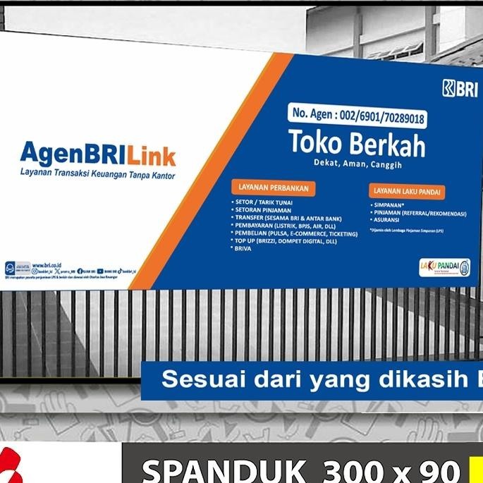 Spanduk / Banner Agen Brilink Bank Bri Terbaru 2020 Ukuran 300X90 Atau 300X100