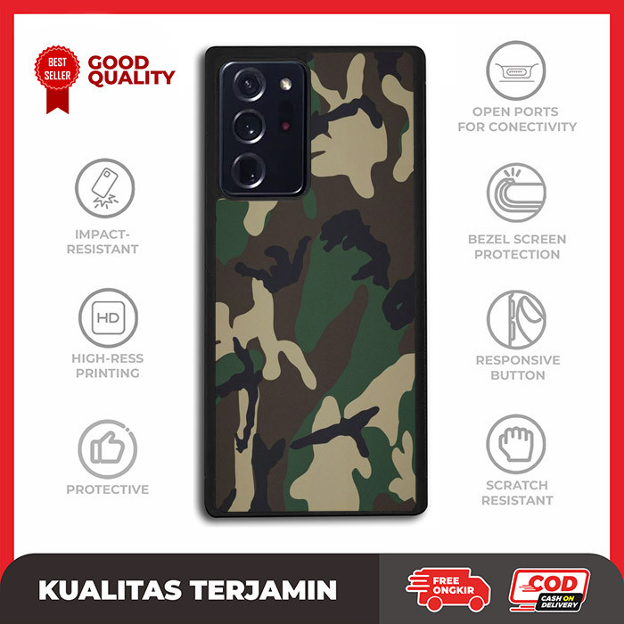Casing Case Custom Samsung Note 20 10 9 8 7 5 Ultra Plus FE Army AE3060 Hardcase A12
