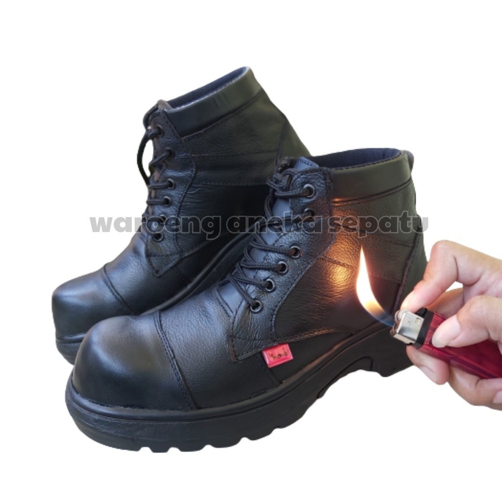 Sepatu Boots Pria Tinggi Asli Kulit Sepatu Boots Safety Kickers Komando Pansus TALI SAVETY BUT SEPTI