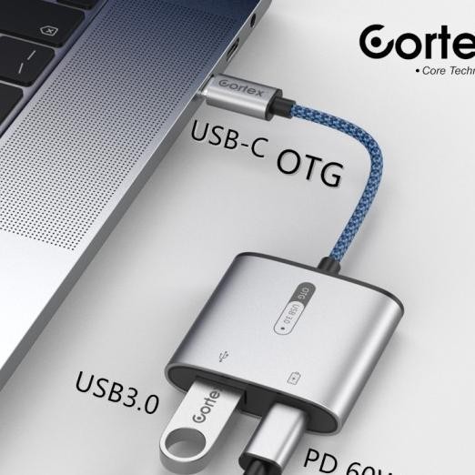 Cortex Mh366 Otg Usb C/Type-C To Usb 3.0 + 60W Charging 2In1 Adapter