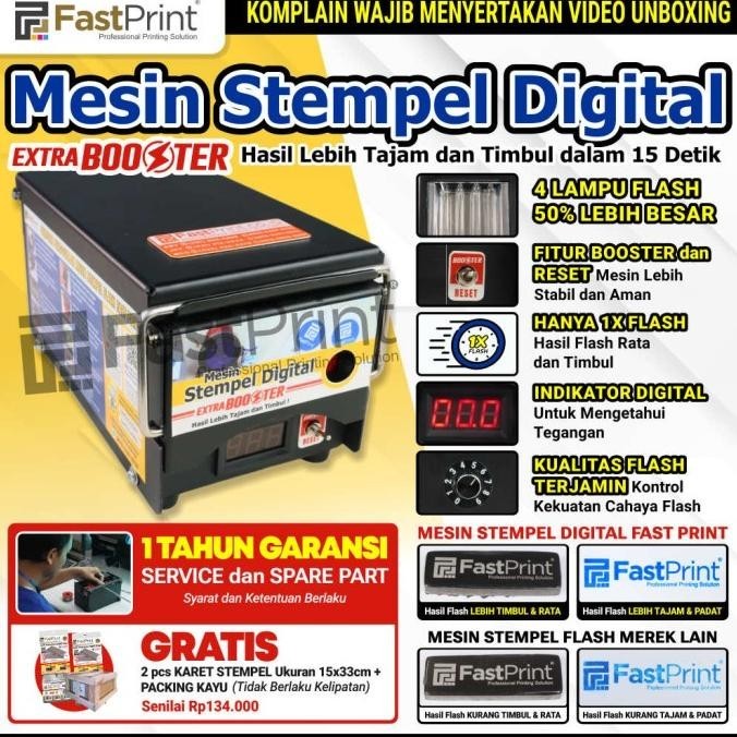 

Ready (Siap Kirim) Mesin Stempel Flash Digital Full Plat Besi