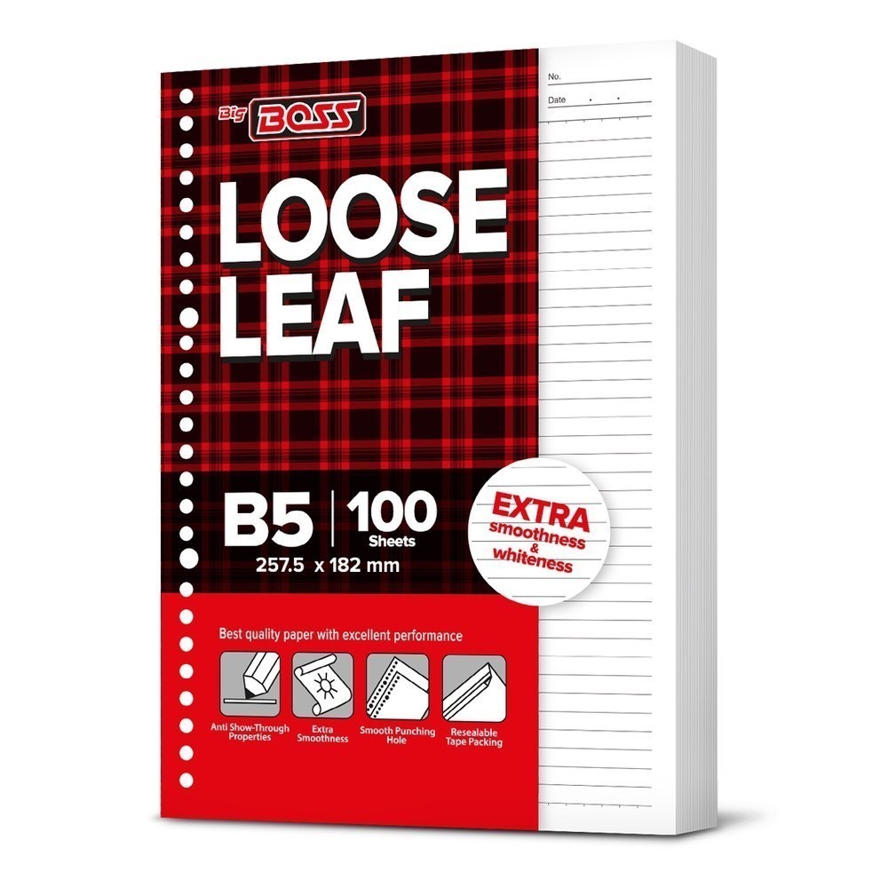 

[The Stationery Shack] BigBoss Loose Leaf B5 Bergaris 100 Lembar BBO LL 100 B5