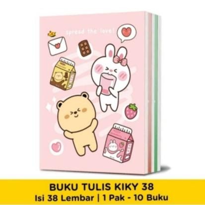 

(10 Buku) Buku Tulis Sekolah 38/58 Lembar Kiky / Buku Okey Garis Isi 1 Pack (Cod)