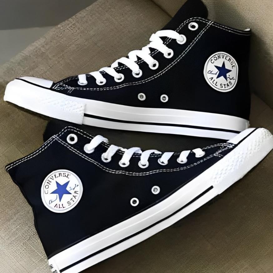 .. Sepatu Convers Allstar 70S Boots Sepatu Warior Canvas Hitam Full Unisex Cowok Cewek Sepatu Sekola