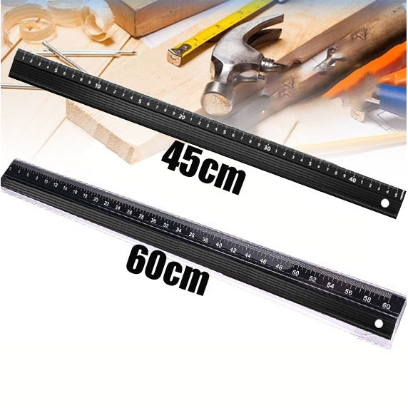 

Penggaris Lurus Aluminum Alloy Multifungsi Anti Slip Untuk Pengerjaan Marking Safety Cutting Ruler 30CM 45CM 60CM