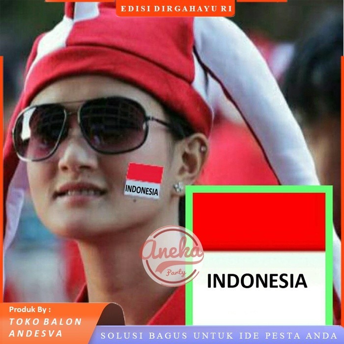 

CR5 STIKER PIPI MERAH PUTIH BENDERA ISI 49 / STIKER PIPI POLOS / MOTIF I LOVE INDONESIA / STIKER