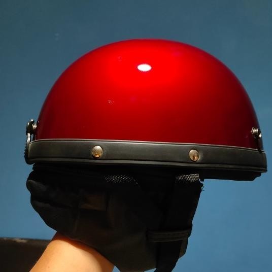 Helm Bogo Retro Vintage Chips Cetok Batok Setengah Kepala Dewasa Polos