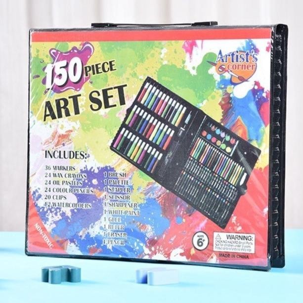 

T-56 Jos514 Crayon Set 150 Pcs Art Set Peralatan Gambar Lukis Isi 150 Pensil Warna Krayon Set Promo