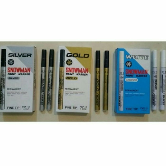 

Sarila Spidol Snowman Paint Marker Fine Tip Fwp12,Fsp12,Fgp-White Silver Gold