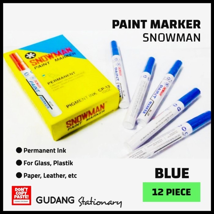 

Sarila Spidol Permanent Paint Marker Snowman Biru (Isi 12 Pcs)