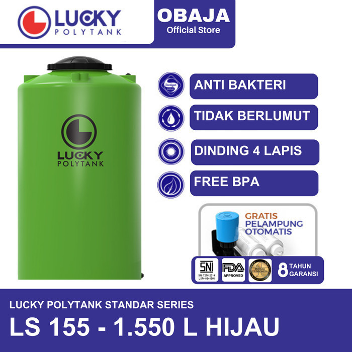 Lucky Polytank Toren / Tandon Air LS 155 Lucky Polytank Hijau