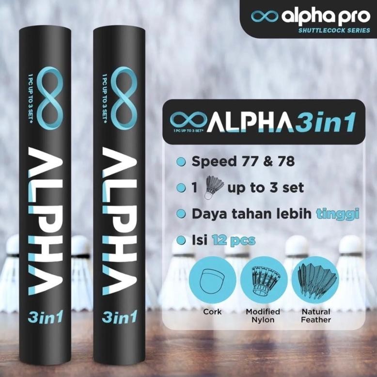 Termurah Shuttlecock 3 In 1 Alpha Eco / Alpha Black Murah