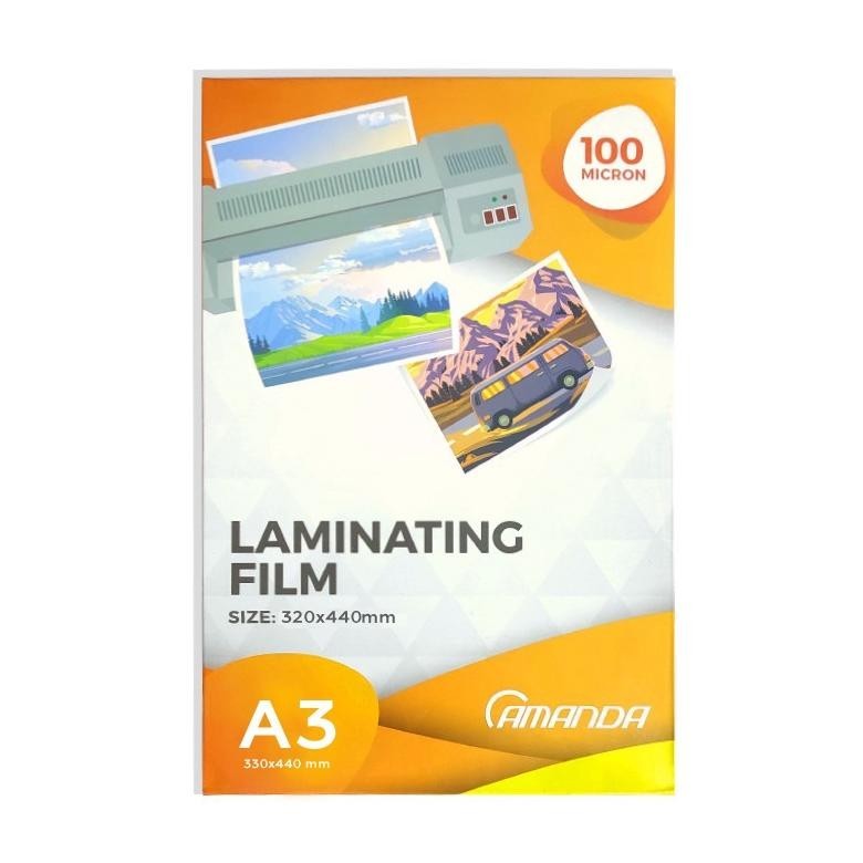 

Plastik Laminating A3 Press Amanda 100 MICRON 100 LEMBAR