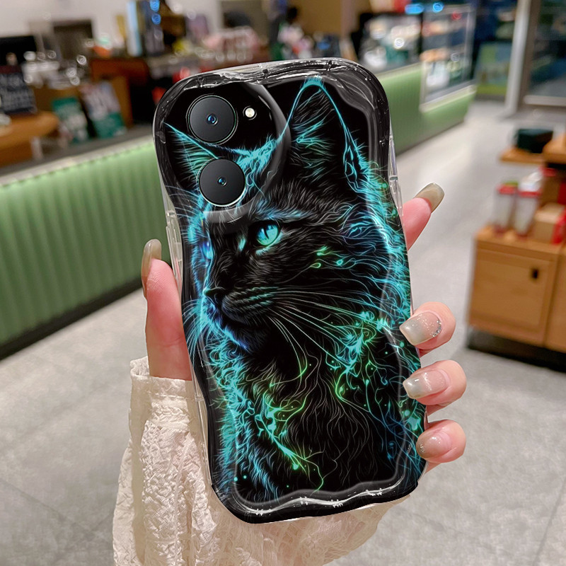 Casing Hp Untuk VIVO Y03 VIVO Y18 VIVO Y18E Z5x Z1 Pro Case Casing pola kucing api biru Kasing HP Si