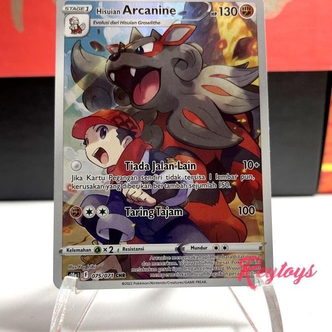 POKEMON FANTOM KEGELAPAN S10A - 075 HISUIAN ARCANINE CHR GARANSI