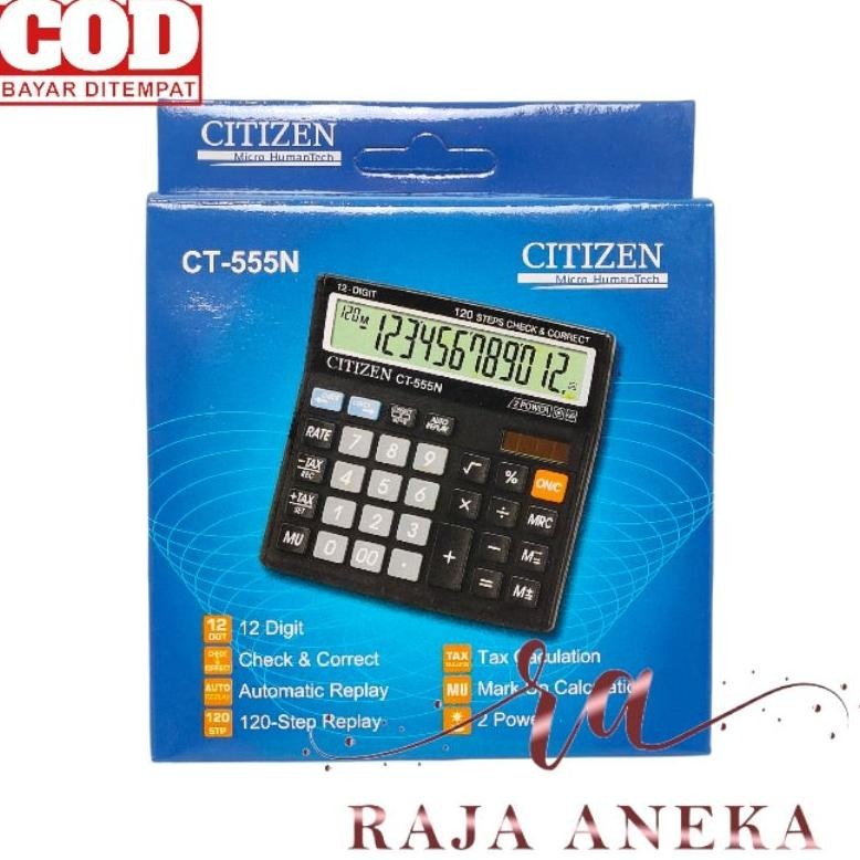 

dgh-43 Kalkulator Citizen CT-555N MEJA DAGANG COMPACT 12 DIGIT AWET BERKUALITAS CHECK CEK ULANG ct 555 Murah