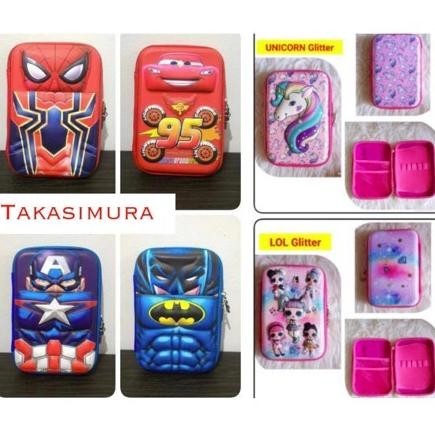 

fgk-45 Pencil Case SMIGGLE Karakter Emboss 6D / Tempat Pensil Anak LOL Unicorn Spiderman Little Pony Viral