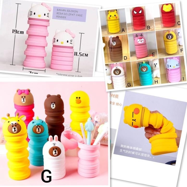 

jg-8 Smiggle Tempat Pencil Hard Case 3D Timbul Threefold Lipat Pouch Tarik Dompet Anak Sekolah Stationary Alat Tulis Murah