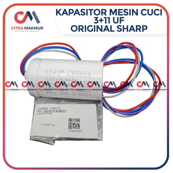 NEW SERIES KAPASITOR MESIN CUCI CAPASITOR 4 KABEL 3 DAN 11 UF SHARP EPCOS A209 ORIGINAL QUALITY