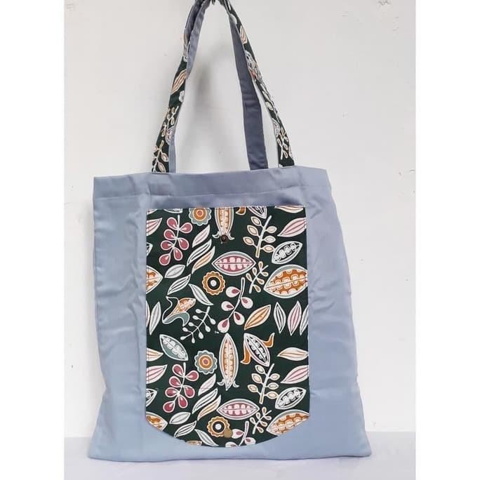 Tas wanita kain batik tote bag merah muda