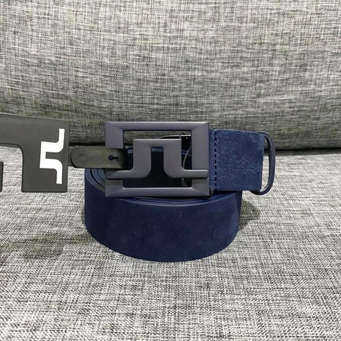 J.Lindeberg Golf Slater Leather Belt Navy