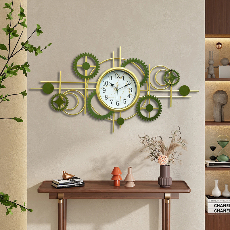 Jam Unik Jam Otomotif Model Gear Emas Putih Jam Hias Mewah Dekorasi Rumah 100x50cm