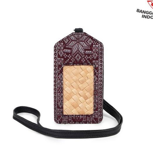 

Du Anyam - Lanyard - Anyaman - Bidara Id Tag Songket Maroon - Pelode
