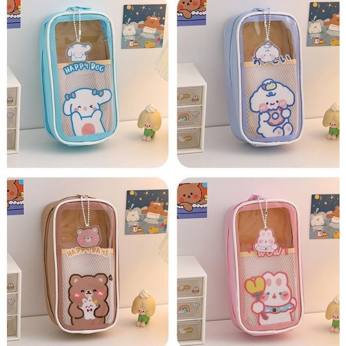 

ReadyPencil Case Kotak Pensil Cute Tempat Pencil Fashion Korea Tempat Alat Tulis Kawaii Pencil Tempat Pensil Lucu Anak Cases Large Capacity Box for Girls Office Student Stationery Organizer