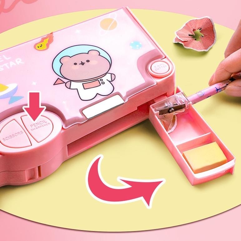 

ss-64 Kotak alat tulis/Kotak alat tulis multifungsi/Kapasitas tinggi/Kotak pensil/Kartun/Kreativitas - Qiqi Treasure Original