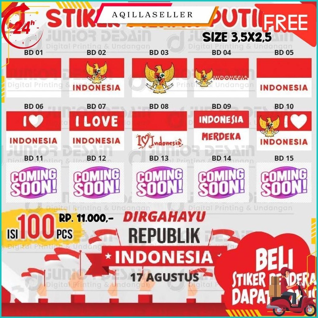 

STICKER PIPI MERAH PUTIH ISI 100PCS | TEMPELAN PIPI BENDERA TERMURAH ORIGINAL PRODUK
