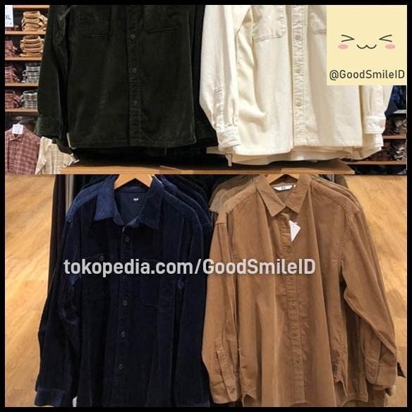 Uniqlo Men Kemeja Work Corduroy Lengan Panjang Outer Jaket Pria Jastip