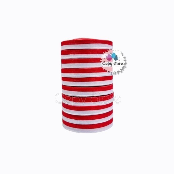 

Promo Hemat! [ 10 ROLL ] Pita Satin Merah Putih 0,5 Inch / Pita Merah Putih 1,27 Cm Original