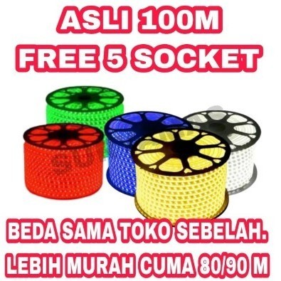 Lampu Led Selang 5050 Smd Led Strip 5050 100M Outdoor 1 Roll 100 Meter Lampu
