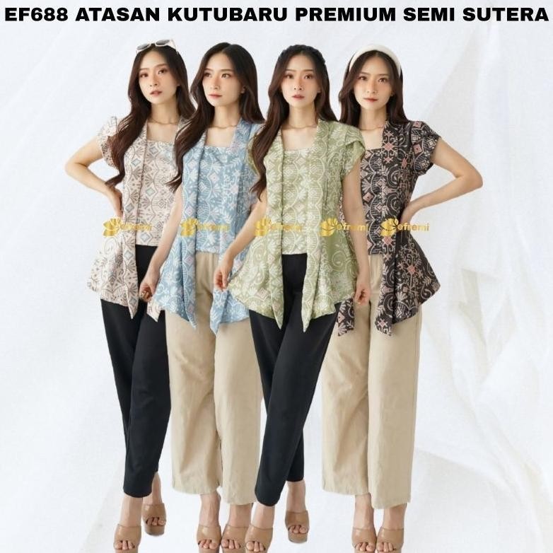 BLOUSE WANITA BATIK KUTUBARU#BATIK PRINT SATIN SILK PREMIUM#ATASAN BATIK SEMI SUTERA#ATASAN BATIK SA