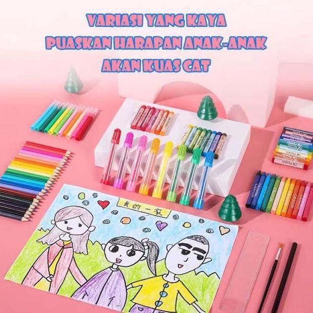 

Crayon Set Isi 208 Pcs | Alat Gambar Lukis Anak Crayon Cat Air Pensil (Lagi Rame)