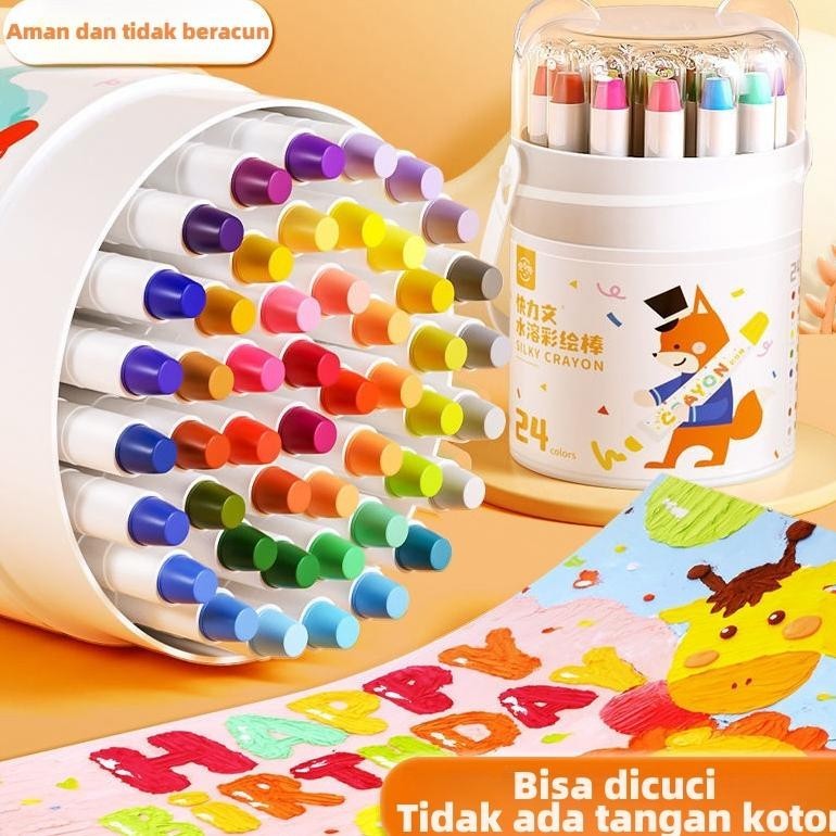 

Free BrushCrayon Putar Crayon Washable 48 Warna For Kids Tidak Beracun Yang Seni Gambar Pastel Minyak Crayon Krayon Anak-Anak (6.6)