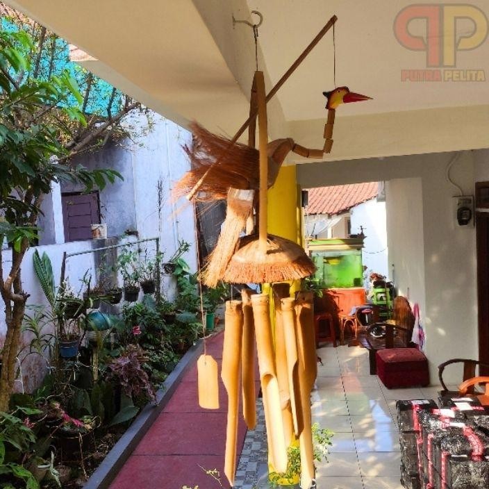 Lonceng Angin Bambu Motif Burung